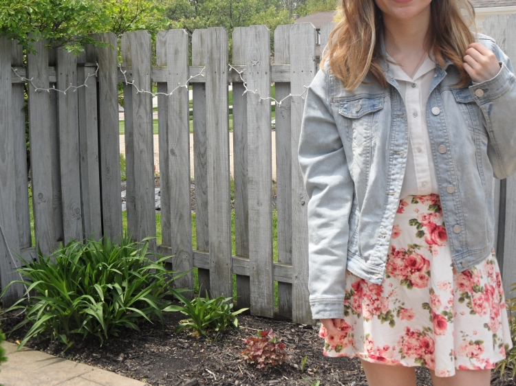 floral skirt and jacket